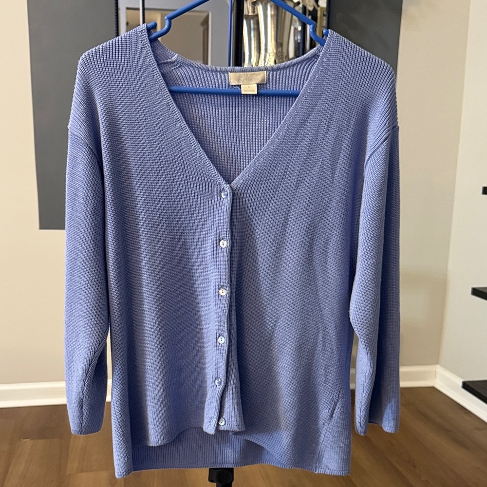 Christopher & Banks Women's Blue V-Neck Sweater